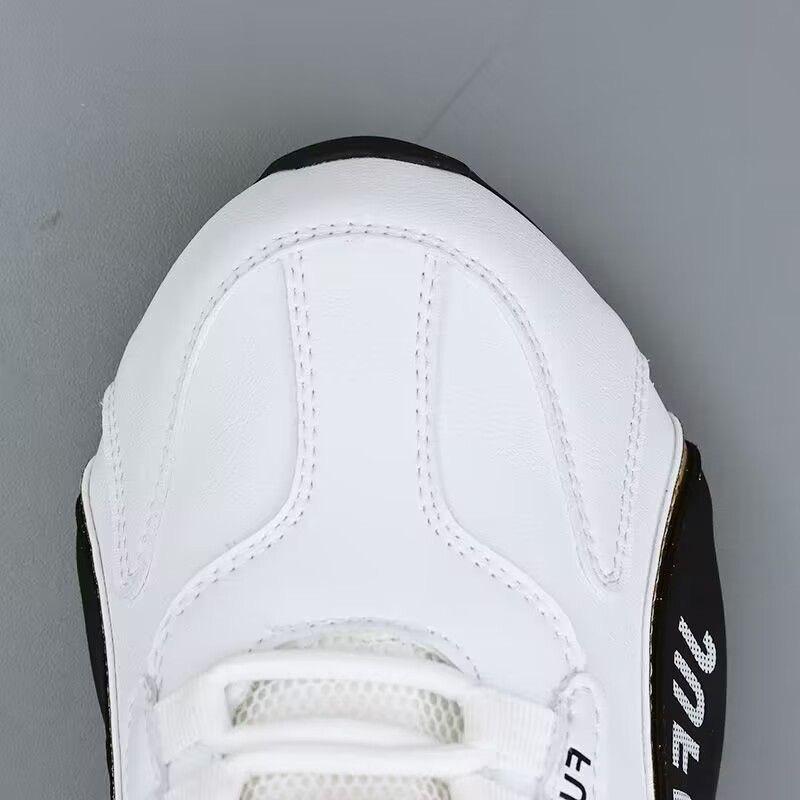 2024 Unisex Soft-Soled Leather Dad Shoes: Stylish Spring/Autumn Sneakers for Couples