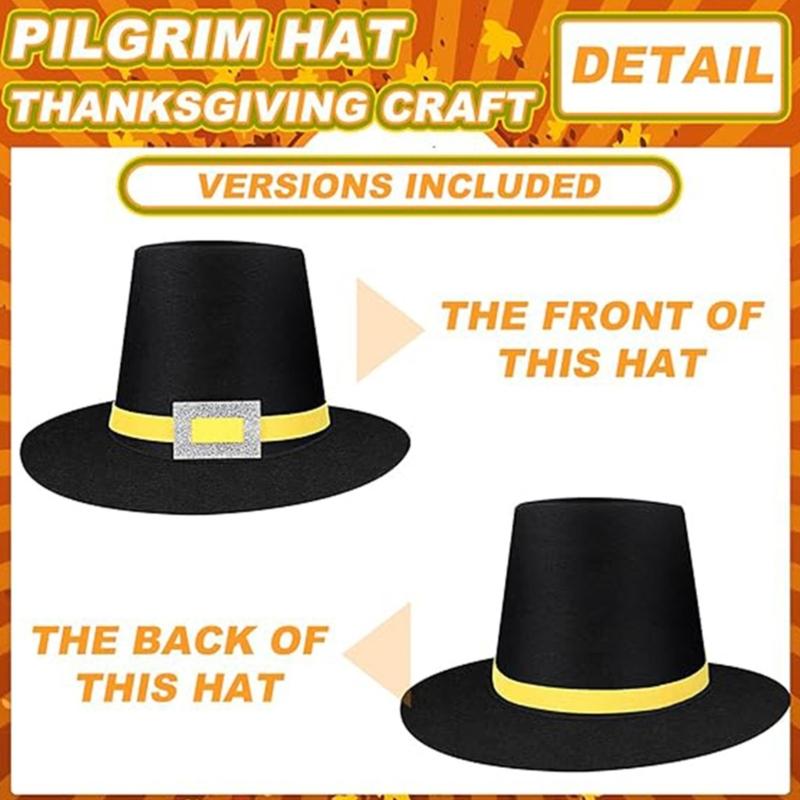 Elegant Hat With Silver Buckles Decoration Light Weight Party Hat Thanksgiving Costume Accessory For Men Women