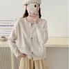 Autumn and Winter New Lazy Loose Solid Color Knitted Cardigan Women's Round Neck Color Button Sweater Jacket Tide