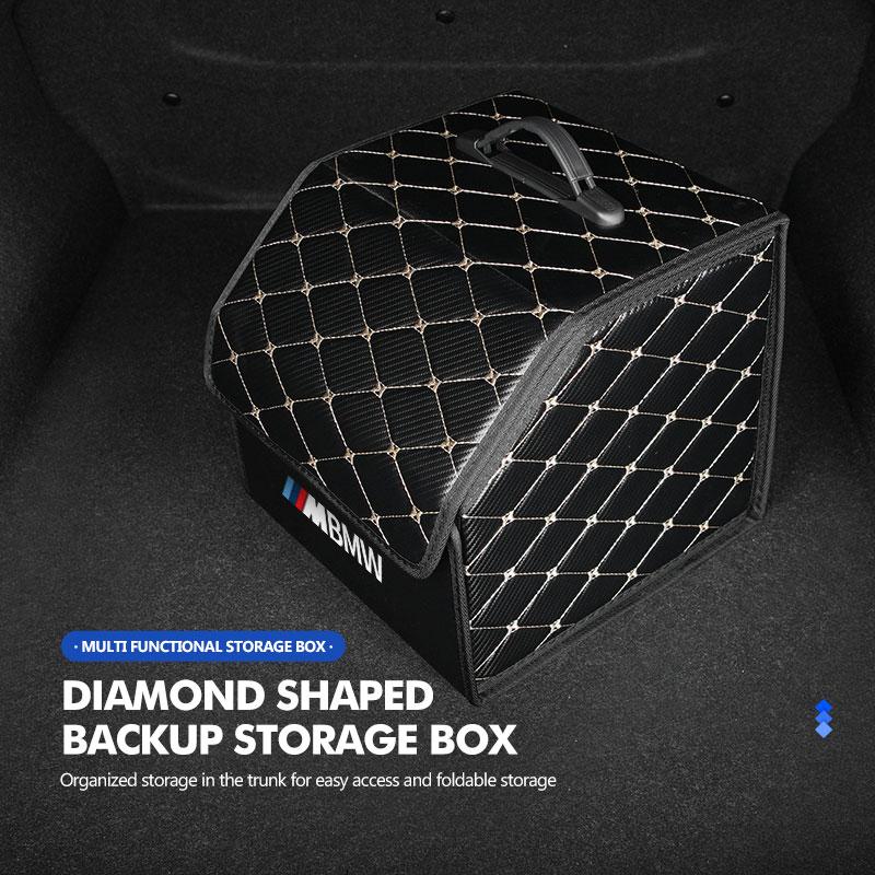 Car Portable Foldable Organizer Bag Leather Trunk Storage Box For BMW F30 E36 F20 E87 E70 E91 E30 E53 F31 F40 E92 E93 GU1