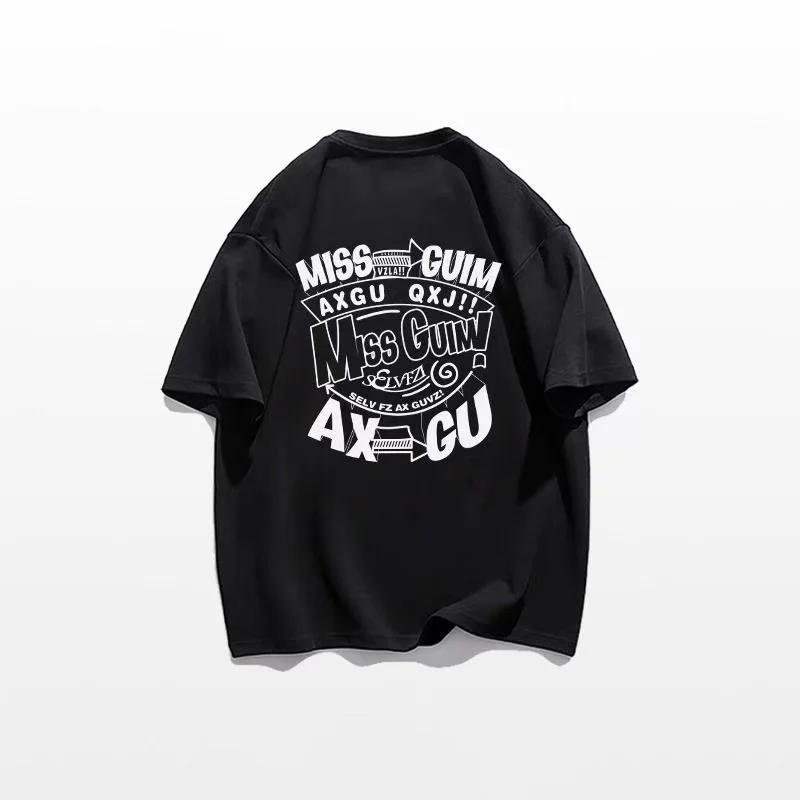 2025 New American Men's Letter Print T-shirt 100% Cotton Short Sleeve Tee Comfort Casual Street Fitness Sport Y2k Top Men Clothe