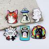 Cartoon Cat Brooch: Creative Alloy Enamel Badge for Backpack or Clothing