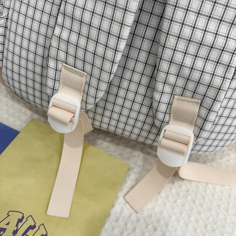 Student Schoolbag Women's Lightweight Water-repellent Plaid Backpack Travel Backpack