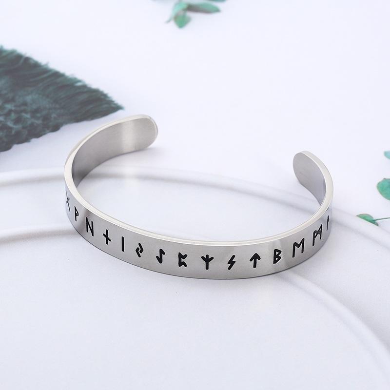 

Unisex Nordic Rune Stainless Steel Bracelet Pagan Armband Viking Durable Fashion Jewelry