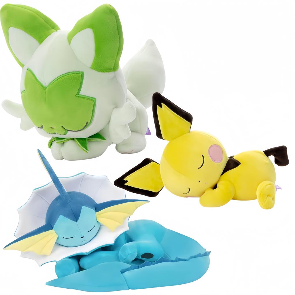 Eevee Sleeping Vaporeon Doll Sprigatito Pichu Plush Doll Leafeon Glaceon Sylveon Charizard Pikachu Peluche Toy Kid Gift