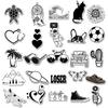 Girls Black and White Sticker Pack 50 Pieces Waterproof Water Bottle Laptop Skateboard Phone Computer Stickers for Teens Kids
