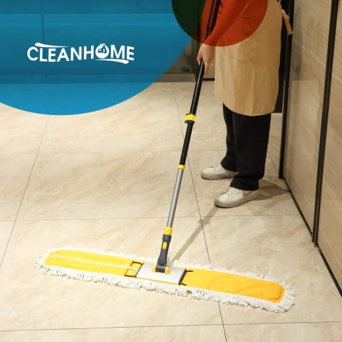 Cleanhome Commercial Mop, 90cm Wide, for Wet and Dry Mopping, Dust Removal, and a Wide Range of Flooring and Gym Mops, Includes Two Replacement Microf