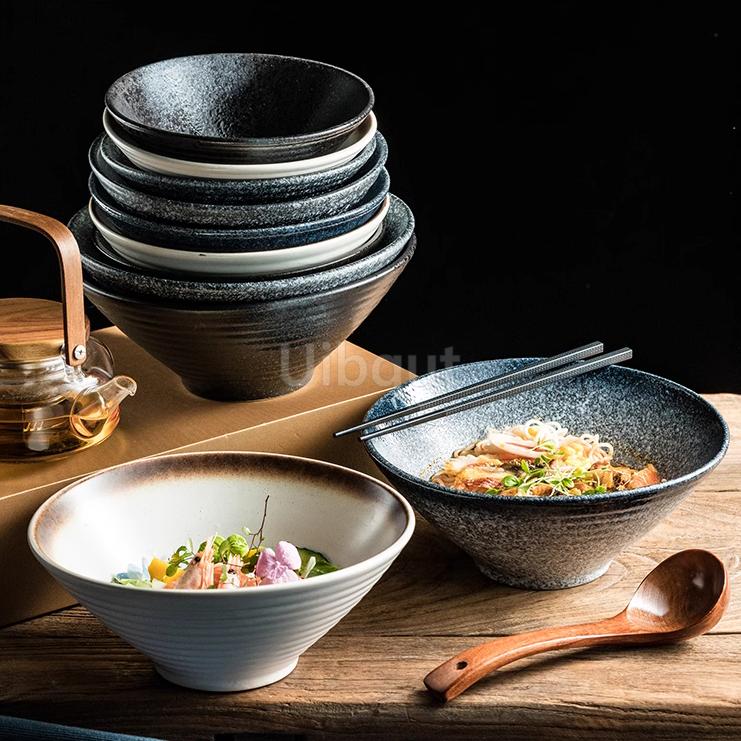 Japanese Noodles bowl restaurant household Spicy large big capacity ceramic soup dumpling bowl Wonton Italian pasta noodles bowl