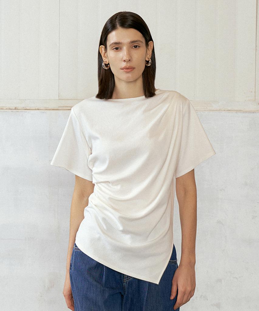 Baniseunyuyog 26Ss Hailey Drape T-Shirt Ivory