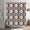 Modern Geometric Shower Curtain Printed Fabric Waterproof Bathroom Decor Black White Orange