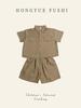 Baby Jungen Baumwoll-Leinen Gestreiftes Hemd & Shorts Set - Kurzarm Sommer Outfit