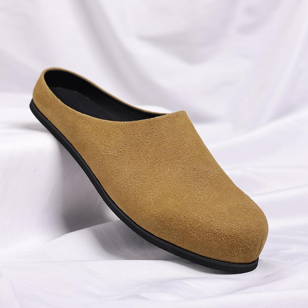 Fashion Leisure Walk Muller Shoes Male Casual Lazy Shoes Fashion Loafers Moccasins Slip on Men's Lazy Flats Men Half Drag Driving Shoes