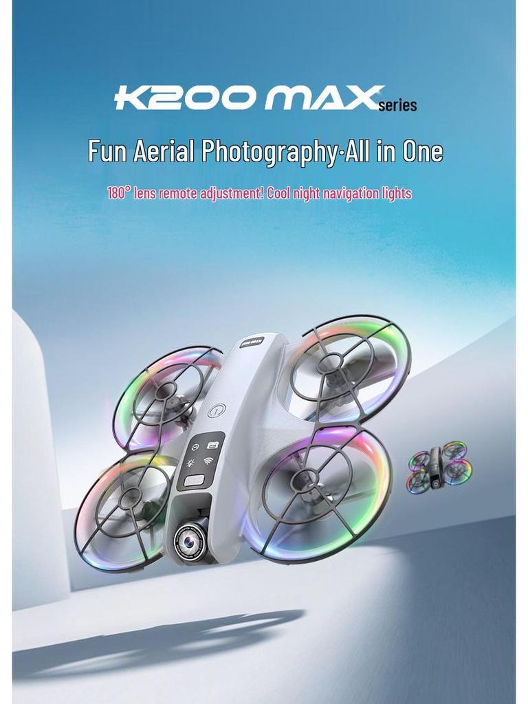 K200 Drone: Brushless, Screen-Integrated, Optical-Flow Positioning, Color Lights, Fully Protected Remote-Controlled Aircraft.