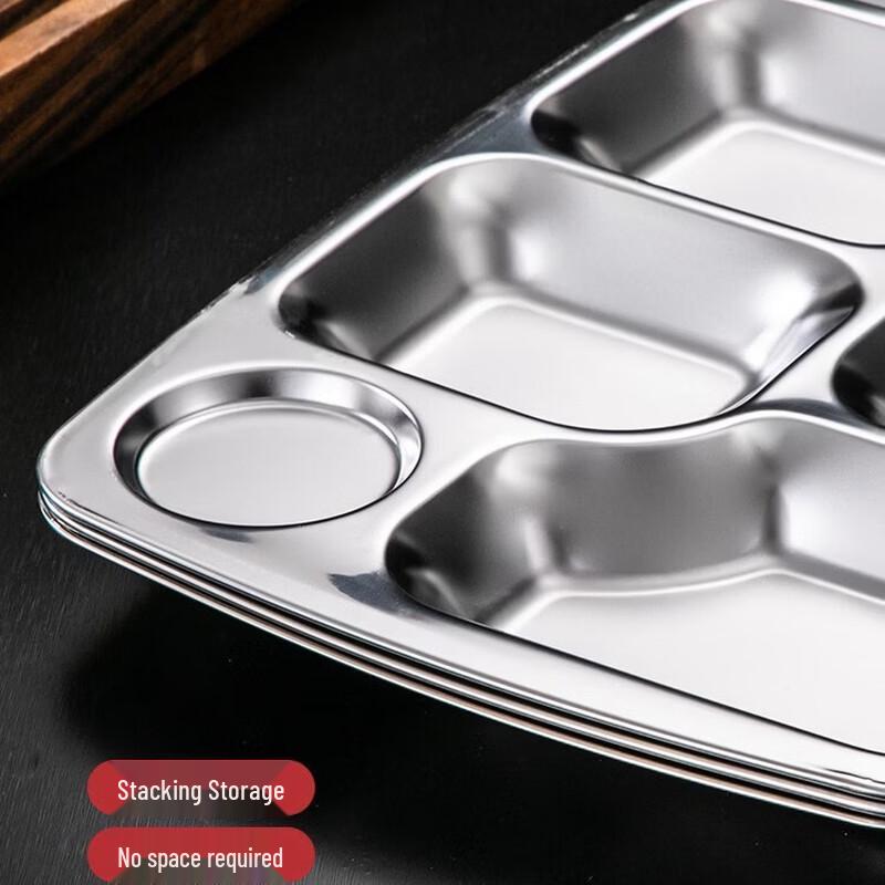 Stainless Steel Shallow Divided Food Tray