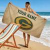 Custom Name,Green Bay Packers Print Beach Towel, Large Soft Quick Dry Towel for Beach Camping Swimming