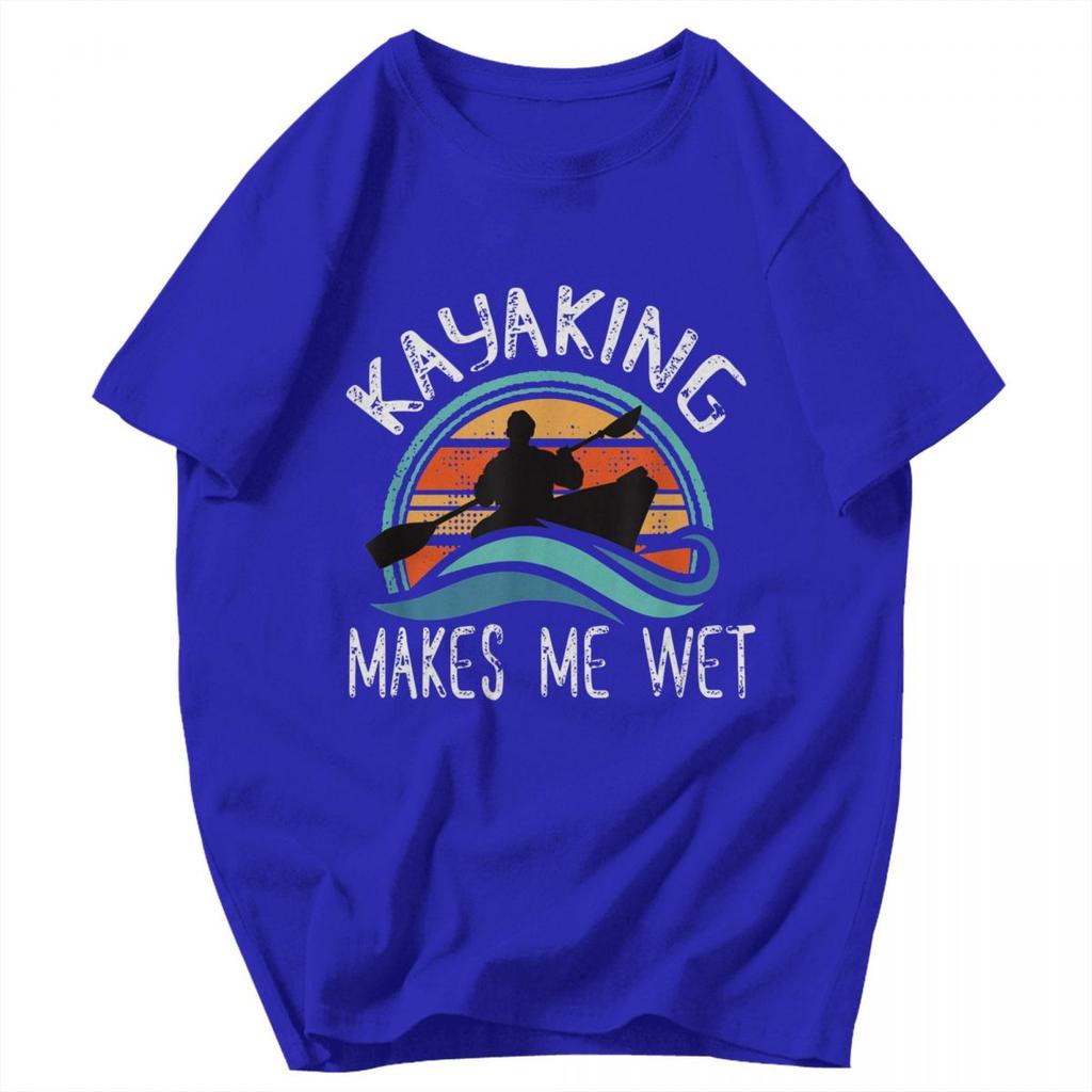 Men T Shirt Kayaking Gets Me Wet Vintage Retro Cotton Y2K Graphic Quality Unisex Clothing T Shirts