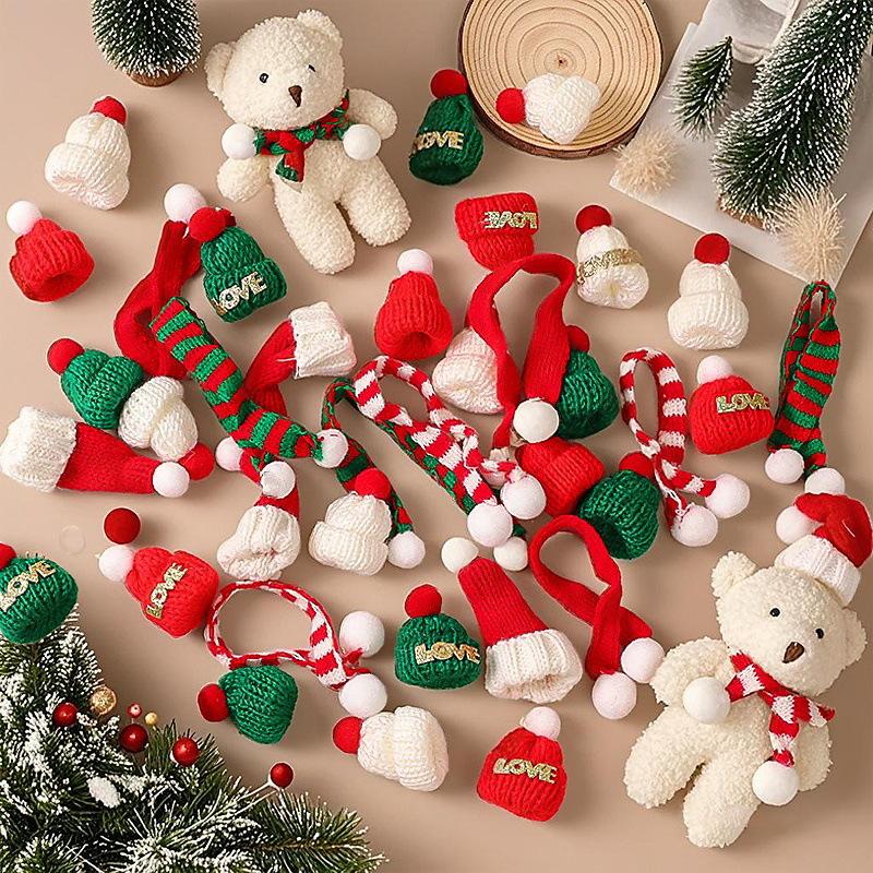 Christmas Hat Cute Mini Red Woolen Hat Hairpin Hair Accessories Wine Bottle Hat Christmas Dress Decoration