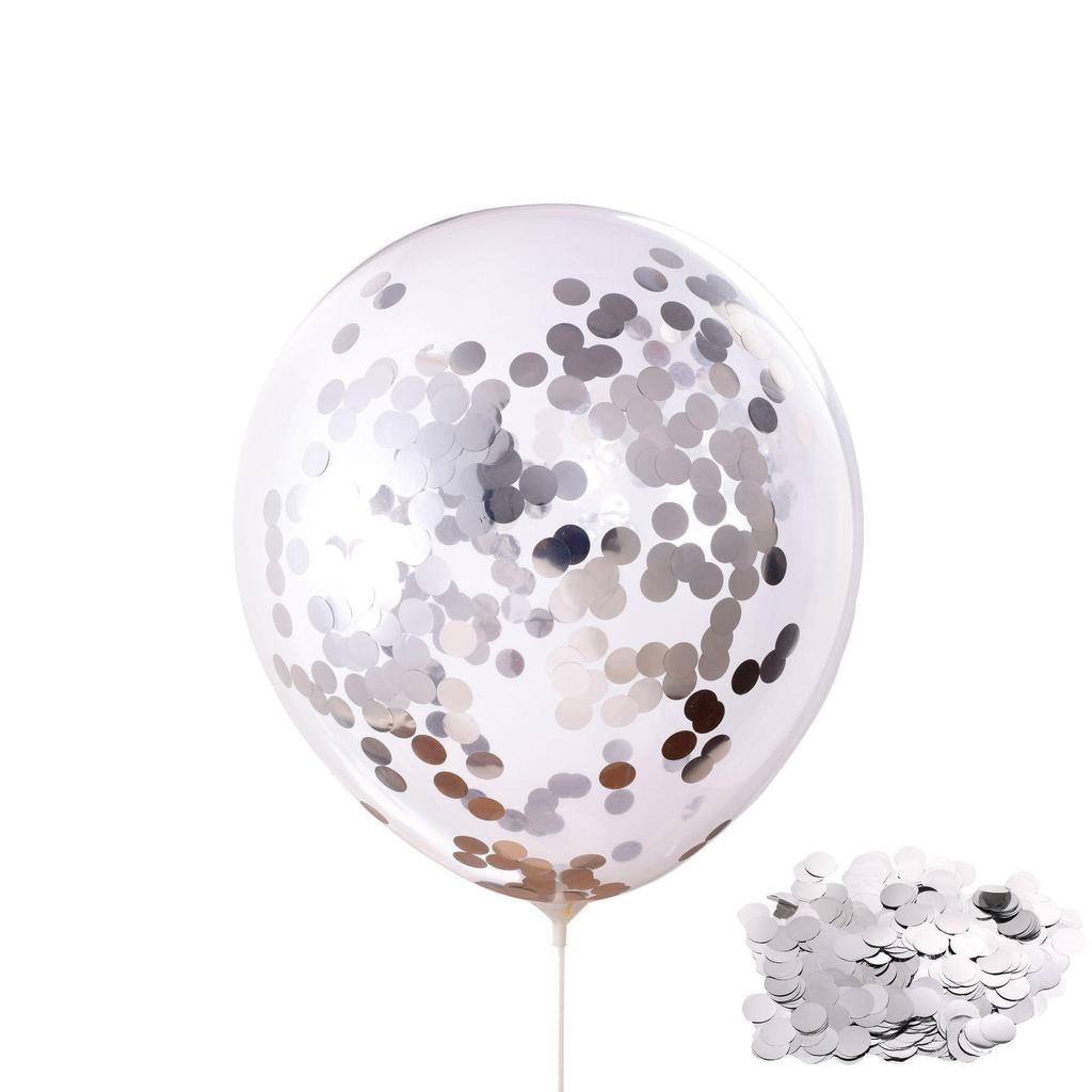 Transparent Sequined Latex Balloons for Parties and Weddings, 2.8g