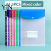 Project File Organizer 3Pcs 11 Hole A4 Folder with Snap Button, Colorful Document Organizer, Office Supplies Horizontal & Vertical Transparent