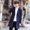Men S Korean Style Slim Fit Solid Stand Collar Single Breasted Casual Woolen Overcoat