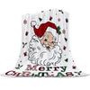 Christmas Pink Santa Claus Snowflakes Throw Blanket Christmas Blanket Soft Plush Warm Sofa Throw Blanket Holiday Gifts
