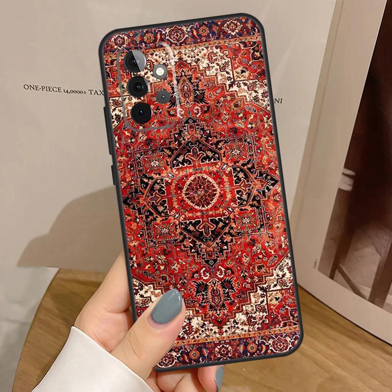 Persian Carpet Floral Pattern Case For Samsung Galaxy A55 A35 A15 A54 A34 A14 A33 A53 A13 A23 A17 A06 A16 A56 A36 A32 A52