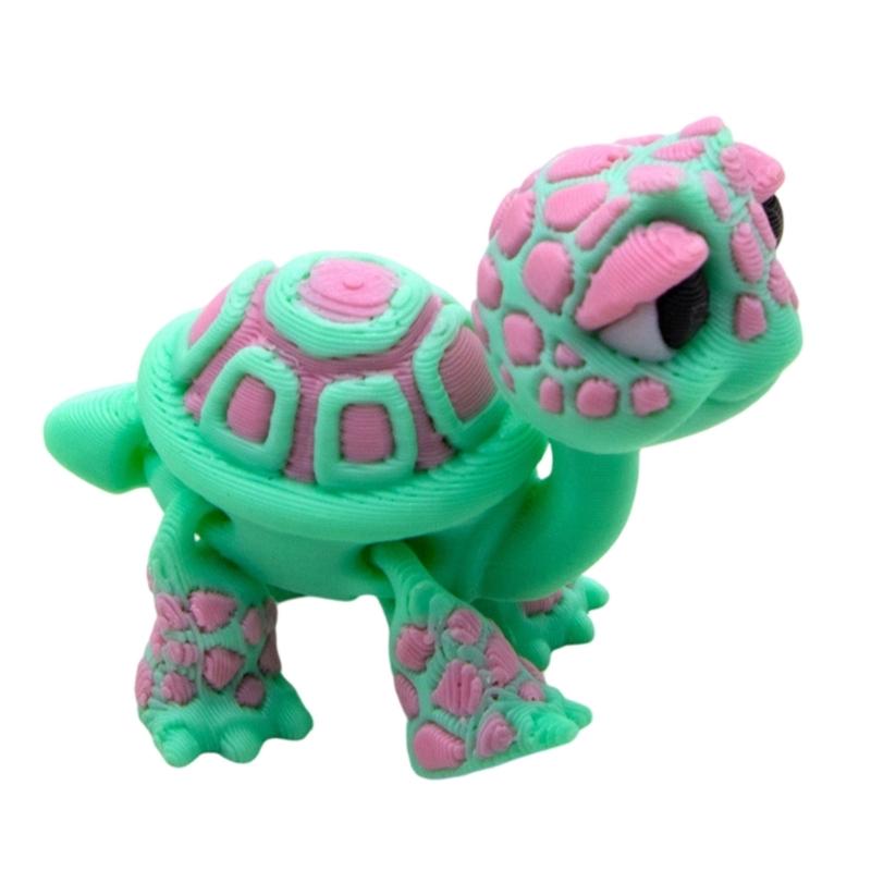 3D Printed Turtles Flexible Joint Articulated Tortoise Fidgety Toy Ornament Realistic Turtles Figurines Collectibles
