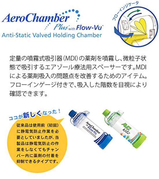 Aero Chamber Plus Type Mouthpiece Type 5 and Kids Anti-Static (Ages Up) (For (T031037) Green)