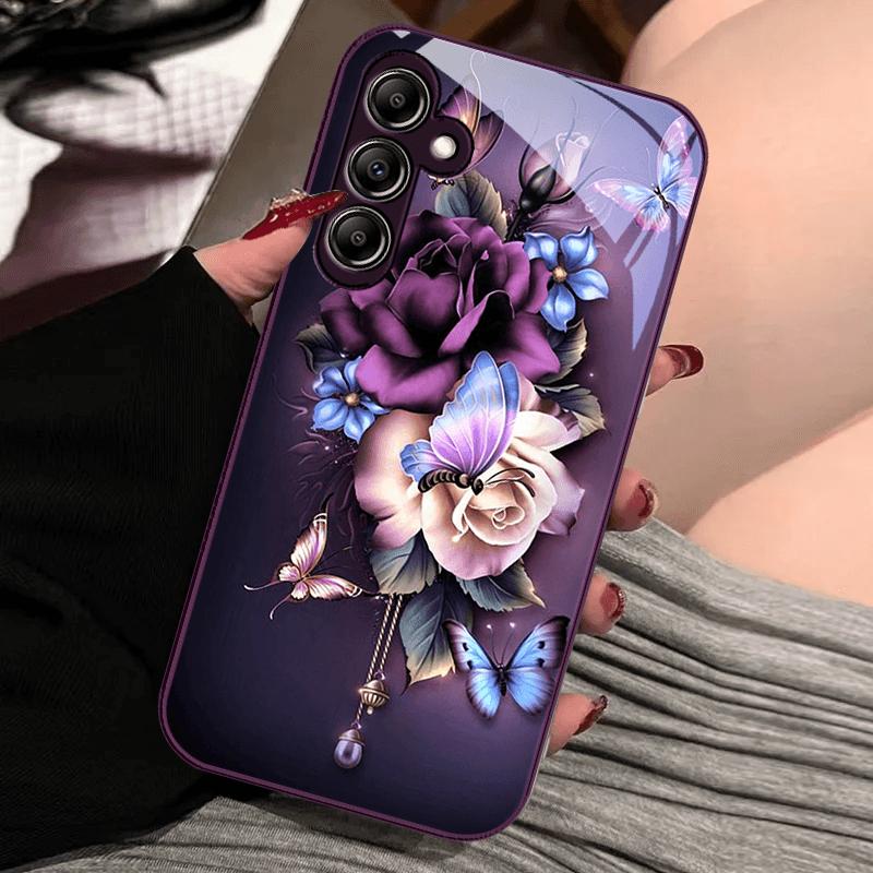 Fashion Case For Samsung A73 A72 A71 A70 A70S For Galaxy A56 A55 A54 A53 A52 A52S A51 A50 A50S PC Tempered Glass Phone Cover