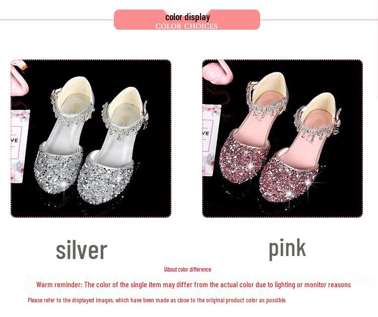 Girls' Pink Rhinestone Princess Sandals - Breathable & Fashionable Korean Style for Medium and Large Children's Summer Performance