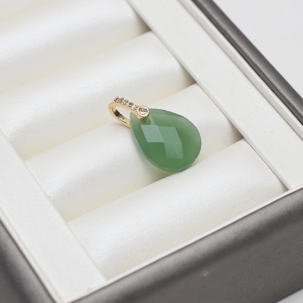 2PCS Faceted Design Gemstone Pendant Diamond Cut Faceted Crystal Pendant For Earring Craft
