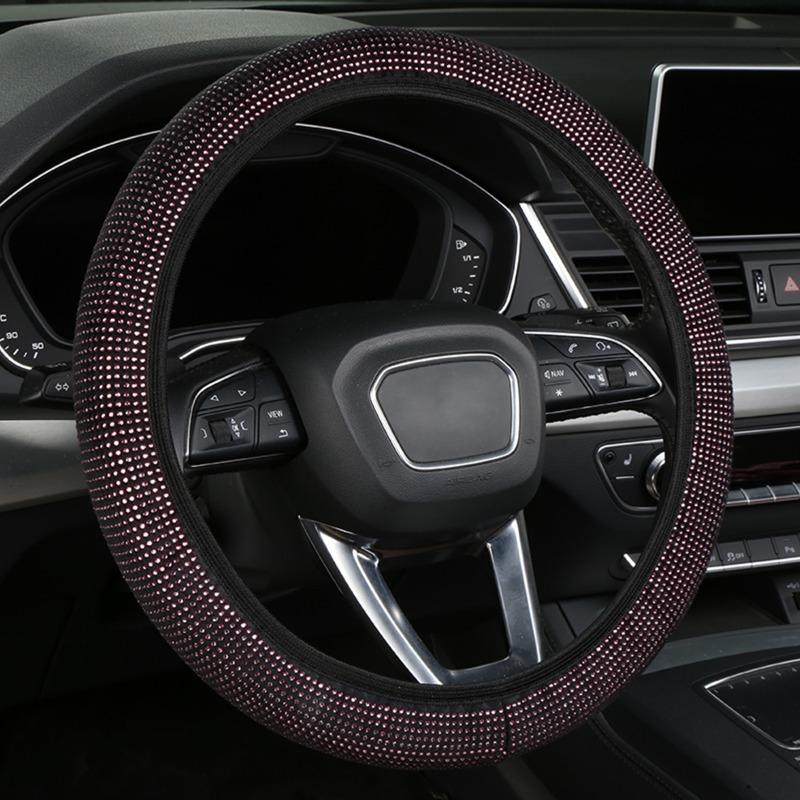 All-season, the anti-slip size of the full-diamond steering wheel cover is suitable for a diameter of 15 inches /38 centimeters