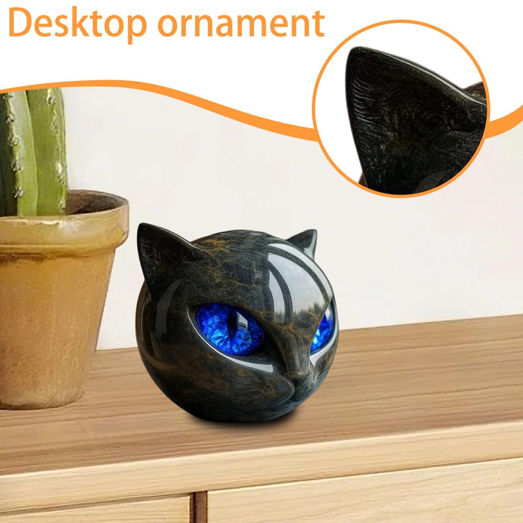 Πολυτελές Μαύρο Γάτες Πέτρινο Γλυπτό, Κομψή Διακόσμηση Σπιτιού & Έτοιμο για Δώρο Έργο Τέχνης, Δώρα Για Γάτες Εραστές Γυναίκες Άνδρες