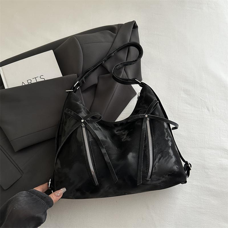 Retro Backpack Soft Leather Tote Bag Bow New Trendy Fashion Casual Large Capacity Shoulder Bag