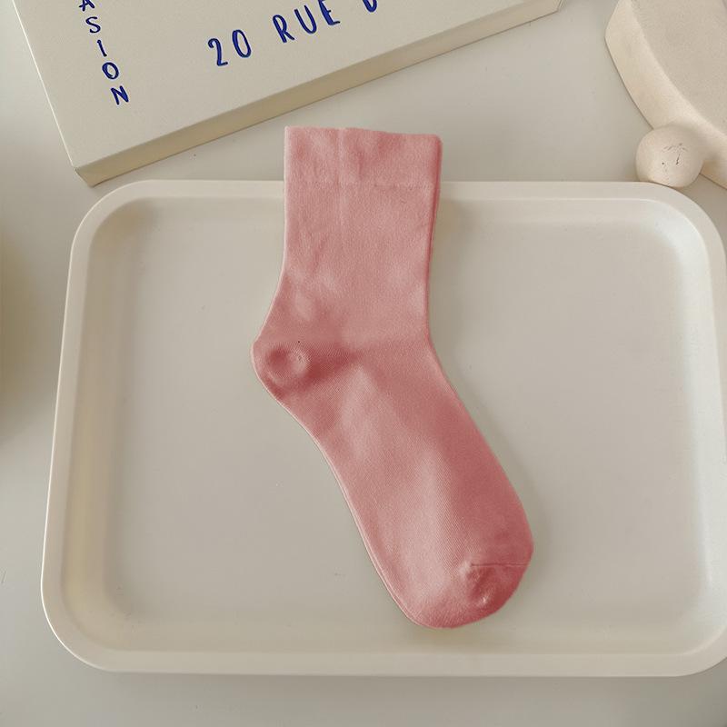 

Zhuji Women s Pure Cotton Mid-Calf Socks - Soft, Loose Fit, Boneless, Anti-Pilling, Versatile for Spring and Autumn One Size