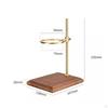 HandPour Coffee Rack with Wooden Base | BrassColored Metal Support, SpaceSaving Design, Pour Over