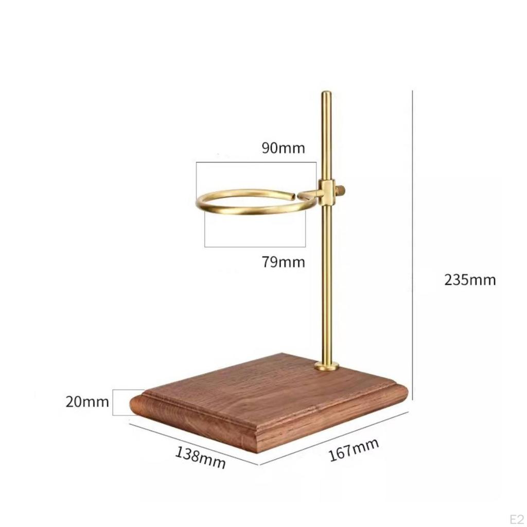 HandPour Coffee Rack with Wooden Base | BrassColored Metal Support, SpaceSaving Design, Pour Over