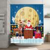 TU Christmas Shower Curtain Festive Holiday Deer Reindeer Santa Claus Winter Forest Holiday Decor Bathroom Set Waterproof Xmas G