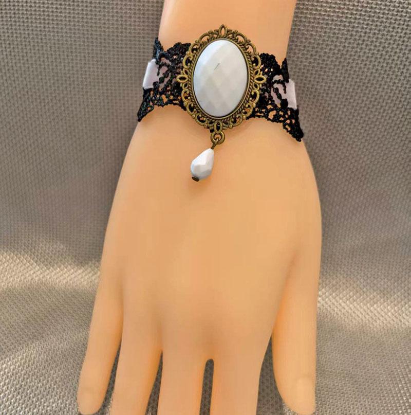 Collier Ras du Cou en Dentelle Gothique Rétro Punk pour Femmes