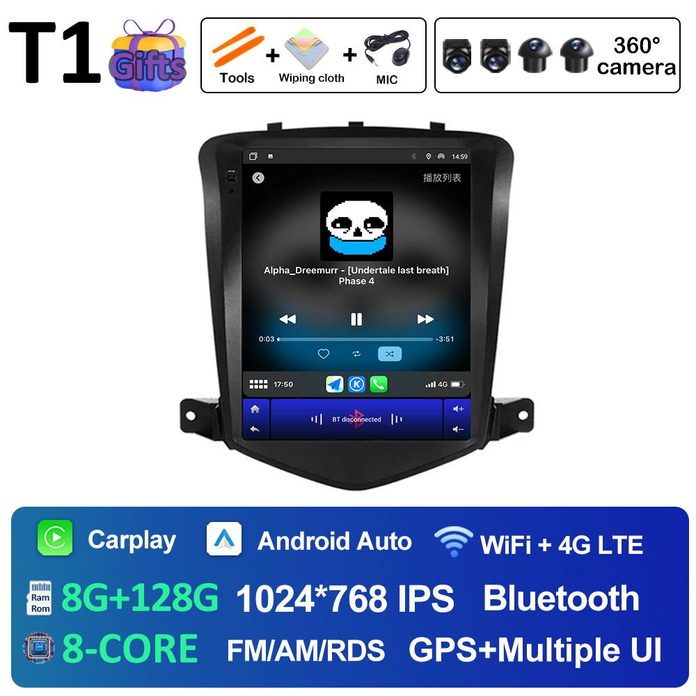 For Chevrolet Cruze 2008 2009 2010 2011 2012 2013 - 2019 Android 14 Wireless Carplay Navigation GPS Bluetooth WIFI Accessories