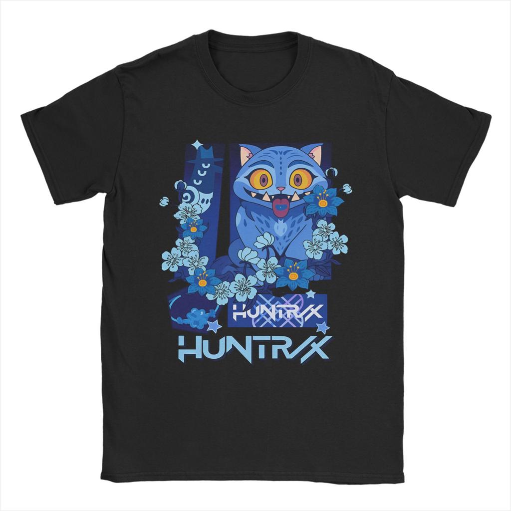 Kpop Demon Hunters Animation Men's T Shirts Huntrix Saja Boys Humor Tees Short Sleeve Round Collar T-Shirt Pure Cotton Clothes
