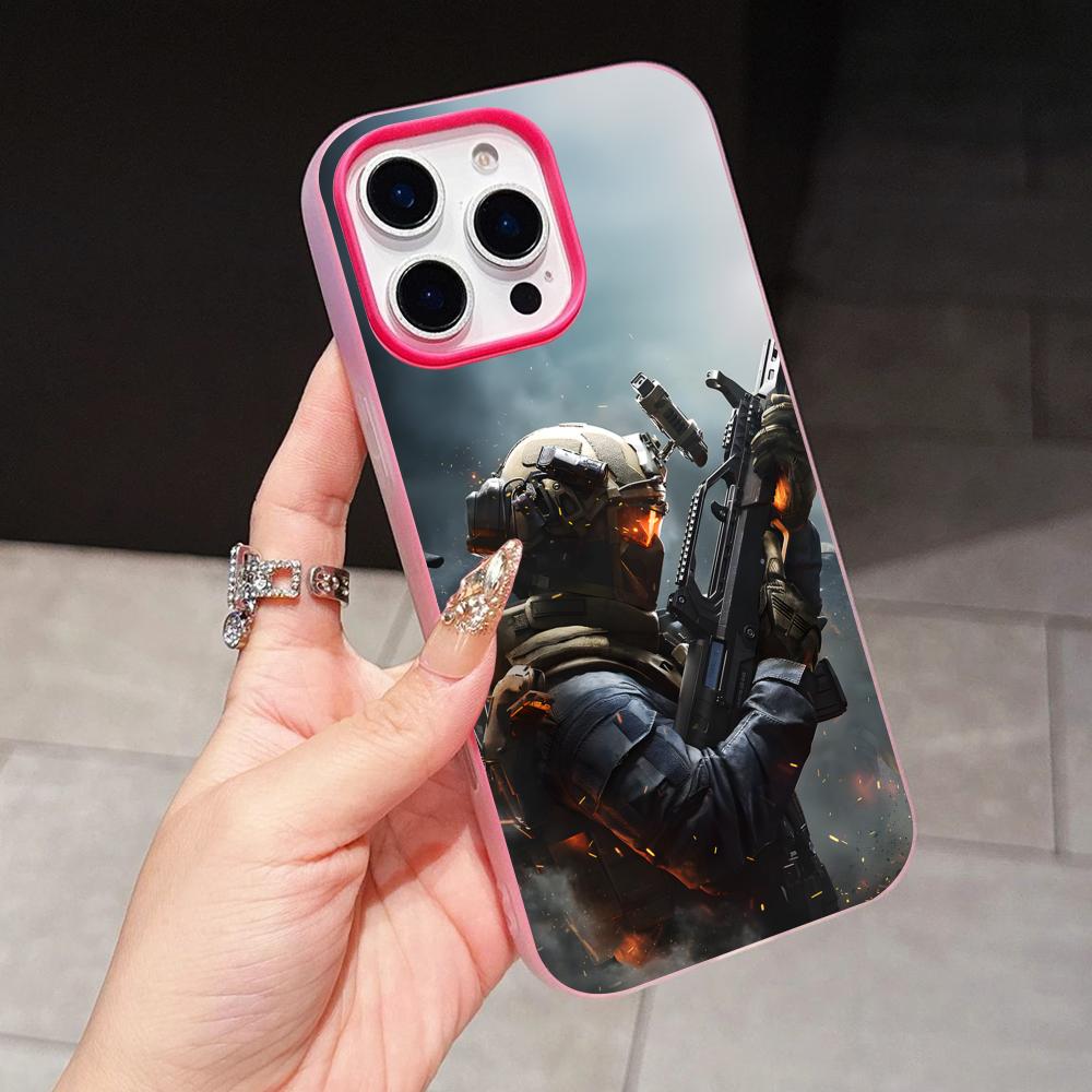 Game Delta Force Jelly Double layer Rose Red Mobile Phone Case for iPhone 17 16 15 14 13 12 11 Air Pro Max Plus Protective