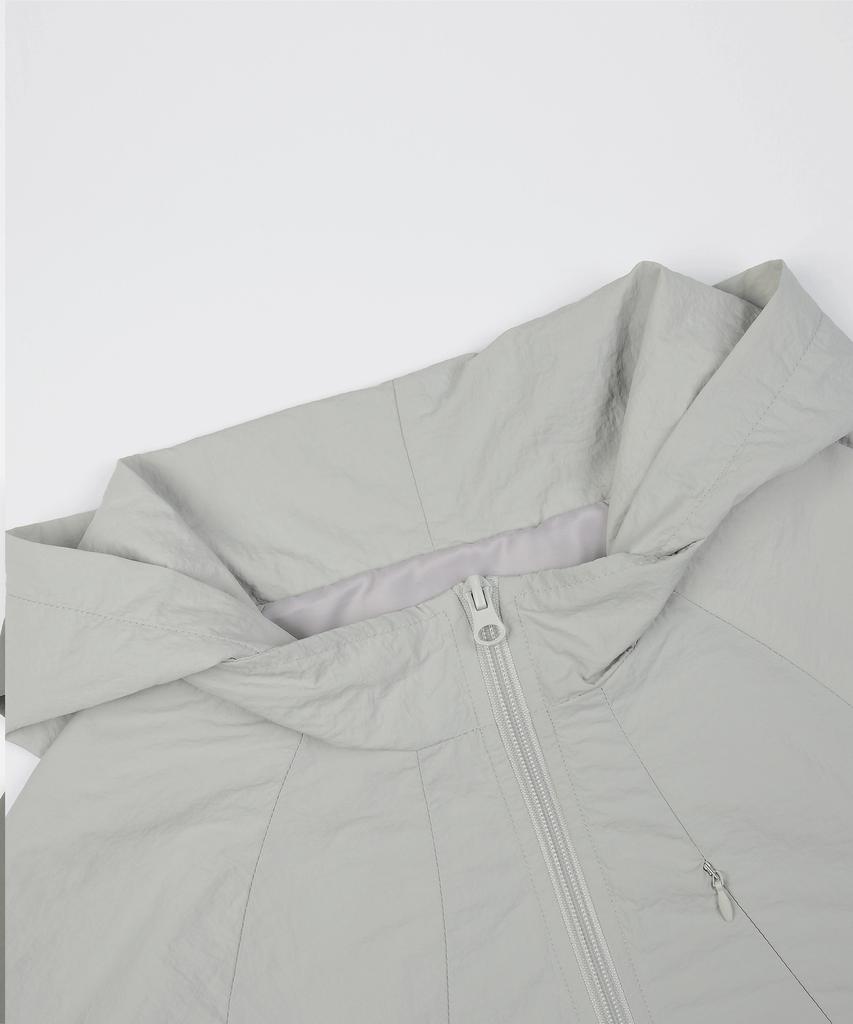 41PRAY Cropped Panel Zip Windbreaker / Sky Blue