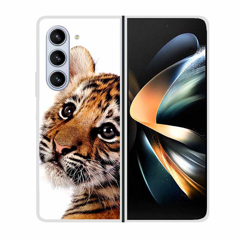 For Samsung Galaxy Fold 6 Case Cool Space Animal Clear Hard Phone Cases for Galaxy Z Fold6 5G 2024 Back Cover Zfold6 Shells Capa