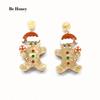 A Pair Christmas Hat Candy Cane Gingerbread Man Acrylic Earrings Cartoon Festive Atmosphere Girl Christmas Outfit Matching Ea