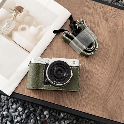 Luksusowy Ręcznie Robiony Półpokrowiec na Aparat dla Fujifilm X-E5 Fuji XE5 Pokrywa z Otworem na Baterię na Dole ze Paskiem na Ramię