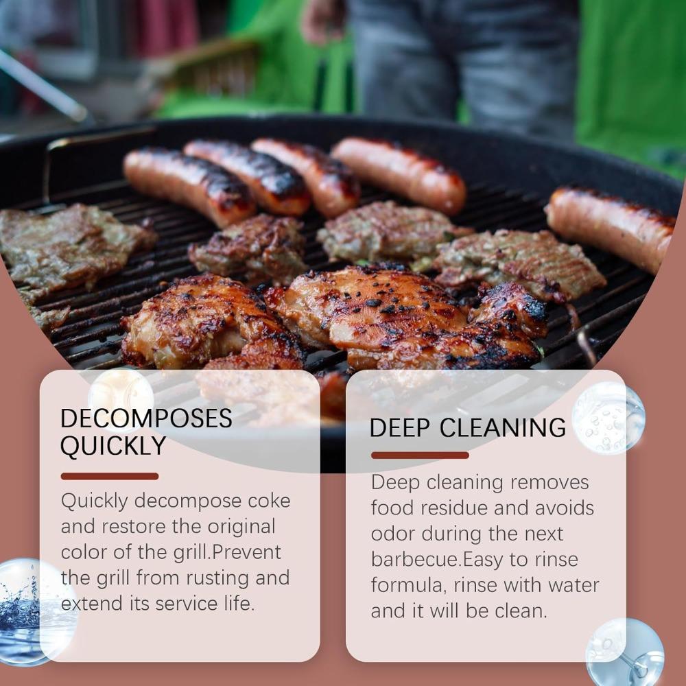 Powerful skillet degreaser, fast and strong heavy-duty grill grease spray, effectively removes stains, black marks, and burnt residues