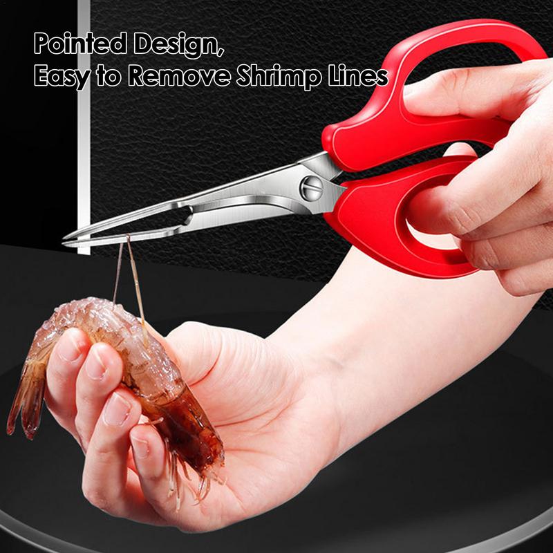 

Shrimp Deveining Tool Compact Crab Scissors Shrimp Cleaner Tool Multifunctional Shrimp Deveiner Scissors Stainless Steel CHINA