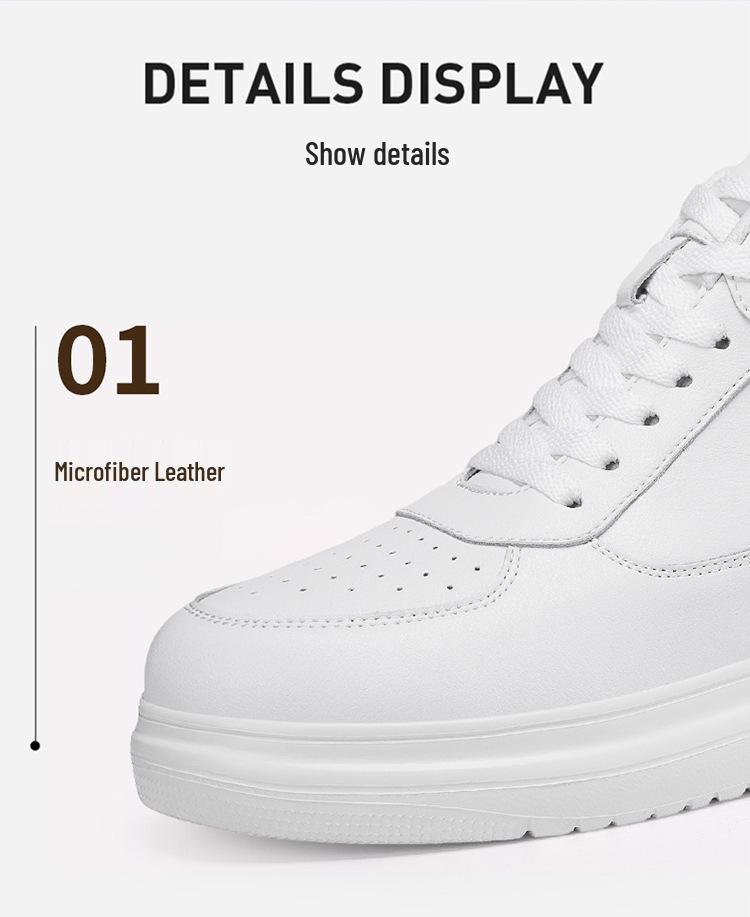 Men's Breathable 10cm Height Increasing Sports Shoes - Autumn Korean Style Mid-Top Casual Sneakers