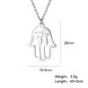 LIKGREAT Hamsa Fatima's Hand Lotus Pendant Necklace Stainless Steel Star of David Hexagram Turkish Evil Eye Choker Jewelry Gifts